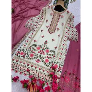 Hermoso conjunto de Dupatta superior y elegante para mujer para fiestas para ocasiones especiales - Product Image 1