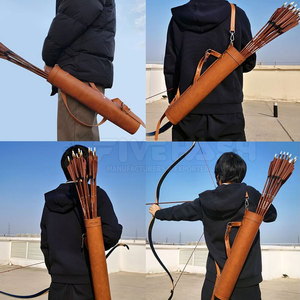 Carcaj de cuero premium hecho a mano, soporte trasero duradero, correa ajustable, equipo deportivo para caza y práctica al aire libre para hombres - Product Image 6