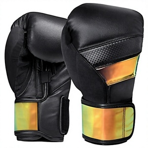 Gants de boxe en cuir PU 16oz pour entraînement de sparring et arts martiaux, avec logo personnalisé, pour sac de frappe et entraînement de kickboxing, à doigts entiers - Product Image 4