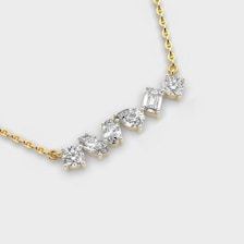 กำไลข้อมือเพชรแล็บรูปทรงผสม 7 กะรัต E-F VVS VS ทอง 14k แบบคลัสเตอร์วีน - Product Image 2