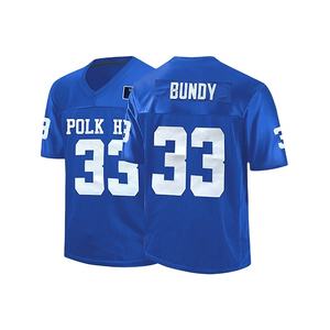 Haute qualité Logo personnalisé blanc maillot de Football américain maille tissu athlétique Football t-shirts pratique maillot de Football américain - Product Image 1