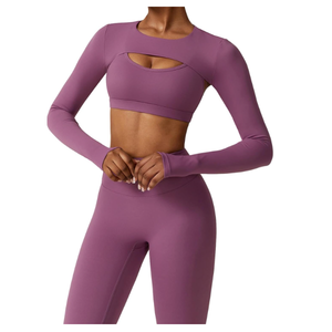 Vêtements de yoga pour femmes, tendance, nouvelle arrivée, qualité supérieure, sexy, ajustés, 3 pièces, ensembles de fitness pour la salle de sport, avec logo et couleur personnalisés - Product Image 6