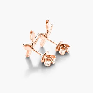 ต่างหูเพชรทรงใบไม้ทองคำขาว 14K เพชรเพาะเลี้ยงในห้องปฏิบัติการ - Product Image 3