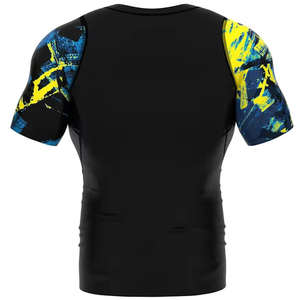 T-shirt de compression MMA Rash Guard respirant à manches courtes, service OEM pour hommes, idéal pour le fitness et l'entraînement, en Spandex/Polyester - Product Image 2