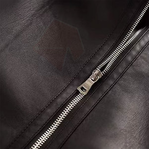 Veste en cuir pour homme de qualité supérieure, couleur unie, personnalisation de la marque, design d'hiver unique, usine OEM ODM - Product Image 6