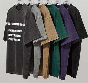 Camiseta Vintage Extra Grande de 250 g/m², 100% Algodón Transpirable, Lavado Ácido, Impresión Serigráfica, Ropa Urbana para Hombre, Personalizada - Product Image 4