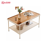 Table d'appoint compacte en verre trempé pour salon, nouveau modèle – Table basse portable avec rangement pour balcon