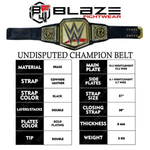 Cinturón de Campeonato de Lucha Libre BFW Personalizado, el Más Vendido, Indiscutible, de Lujo, con Placas Gruesas de Latón y Piedras de Cristal - Product Image 6
