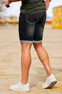 Premium Quality Men Denim Jeans Short Breathable Wholesale Fitness <b>spray</b> washed Short With Both Sides Pockets Outdoor Wear - Product Image 6