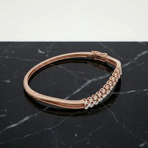 Pulsera de Cadena de Plata de Ley con Diamantes Cultivados en Laboratorio, Diseño Clásico y Elegante en Oro Rosa, Joyería de Lujo Brillante para Mujer, Ideal para Bodas - Product Image 2