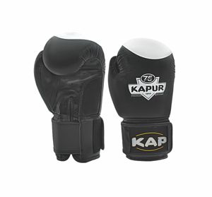 Gants de boxe TKC en cuir véritable et PU, fermeture Velcro, pour adultes, entraînement, sparring, rouge, bleu-noir, blanc - Product Image 4