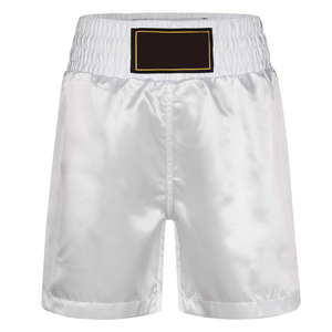 Shorts de boxe blancs de qualité supérieure en polyester respirant avec empiècements latéraux en mesh pour l'entraînement de boxe en automne – Vente en gros - Product Image 1