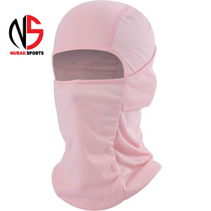 Pasamontañas de malla negra transpirable para motocicleta, máscara facial para entrenamiento de ciclismo, deportes al aire libre, color sólido, de secado rápido. - Product Image 2