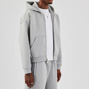 Survêtements pour hommes sur mesure de haute qualité, survêtements d'hiver surdimensionnés à fermeture éclair, survêtements écologiques à motif uni pour hommes avec fermeture éclair - Product Image 3