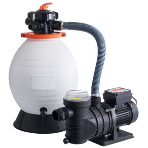 Sistema di Pompe per Piscine Fuori Terra da 1 HP, Pompa con Filtro a Sabbia da 16 Pollici con Set Combo a 6 Vie da 3500 GPH per Filtri di Piscine - Product Image 1