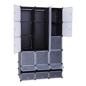 Armadio Modulare Extra Large con 18 Scomparti, Organizzatore Fai-da-Te con Asta Appendiabiti, Guardaroba Portatile - Product Image 2