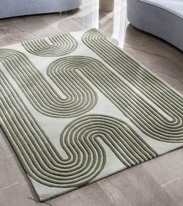 Alfombras de lana hechas a mano con diseño moderno multicolor, tamaño y color personalizables para uso en el hogar, oficina o sala de estar. - Product Image 3