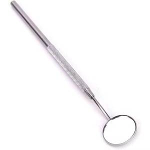 Miroir buccal dentaire en argent avec poignée moletée, instrument chirurgical manuel de classe I - Product Image 3