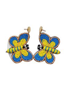 Pendientes de Cristal Hechos a Mano con Cuentas Bordadas y Pedrería de Cristal - Color Personalizable para Navidad y Fiestas - Product Image 2