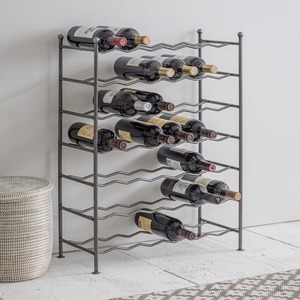 Support à vin en métal sculptural tendance, présentoir à bouteilles contemporain - Product Image 2