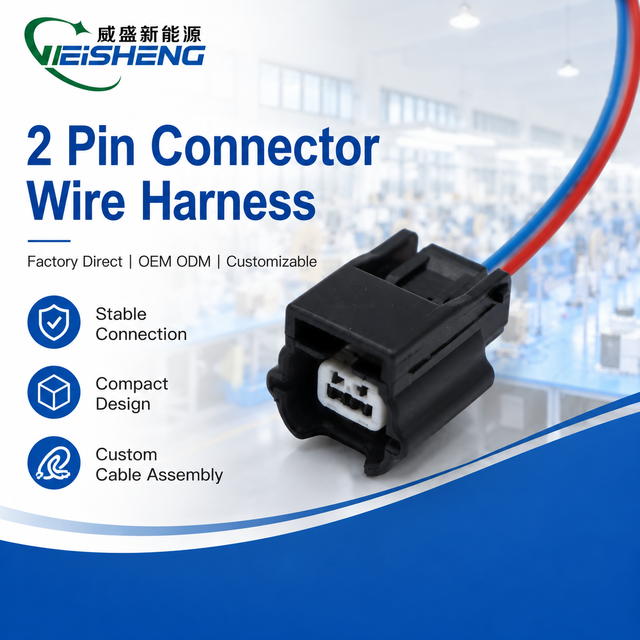 Weisheng IATF16949 Certified 2 Pin Car Alternator Repair Wiring Harness Plug for OE PL17-WL2 Automotive Cable