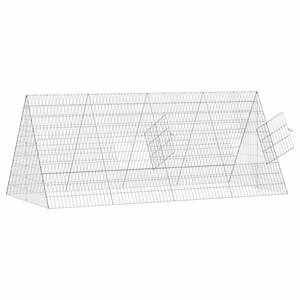 Cage à lapins en acier galvanisé 215 x 100 x 85 cm en argent pour les propriétaires d'animaux - Product Image 5