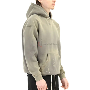 เสื้อฮู้ดดี้ผู้ชาย ผ้าฝ้ายหนานุ่ม 100% เฟรนช์เทอร์รี่ 400+  รักษ์โลก พิมพ์ลายซิลค์สกรีน วินเทจ โลโก้ด้านหน้าแบบกำหนดเอง สำหรับฤดูใบไม้ร่วง ผลิตตามแบบ OEM - Product Image 4