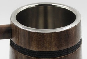 Vaso de Madera Artesanal de Tamaño Personalizado con Diseño de Runas Vikingas y Asa, Estilo Vintage, por Universal Overseas India - Product Image 4