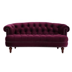 La Rosa Victorian Chesterfield velluto bordeaux divanante per soggiorno - Product Image 4