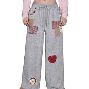 <b>Womens</b> Cargo Sweatpants Baggy Streetwear Multi Pocket <b>Fleece</b> Trousers High Waist Elastic Drawstring Casual Lounge <b>Joggers</b> Bottom - Product Image 1