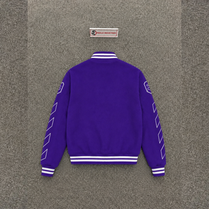 Blouson universitaire décontracté violet pour homme – Coupe régulière, style streetwear, idéal pour l'automne – Veste de mode universitaire haut de gamme, confort optimal - Product Image 6