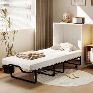 Letto a scomparsa Murphy bianco con materasso da 4 pollici, 553,2 cm x 219,71 cm x 105,41 cm, capacità 220 kg - Product Image 2