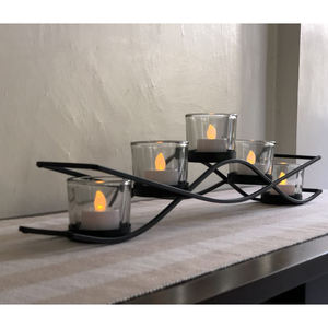 Portavelas de Metal Negro para 7 Velas de Té, Decoración para el Hogar, Adorno de Mesa y Decoración Festiva - Product Image 6