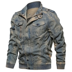 Chaqueta vaquera de algodón con estampado de logotipo personalizado para hombre - Product Image 1