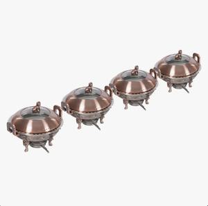 Elegante juego de 4 calentadores de comida tipo buffet con trípode de acero inoxidable para catering y fiestas al mejor precio - Product Image 6