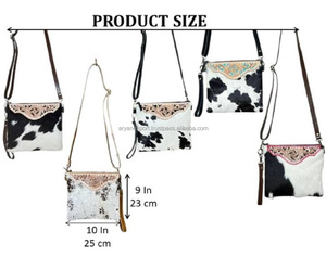 Bolso de Mano Mini Cruzado de Cuero Vacuno con Diseño Floral Vintage, Estilo Occidental, para Hombro o Muñeca, Venta al Por Mayor - Product Image 2