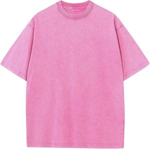 Camiseta de algodón vintage para hombre, de corte holgado, de alta calidad, jersey grueso, lisa, estilo hip hop. - Product Image 2