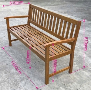 Banco largo de madera de acacia hecho a mano | Asientos Premium al aire libre para patios, parques y villas | Hecho en Vietnam - Product Image 4