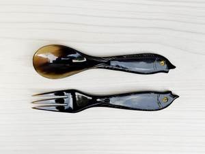 Vintage Buffalo Horn Tea <b>Spoons</b> Long Handle Mirror Polish Durable <b>Serving</b> <b>Spoon</b> for Coffee Tea Dining - Product Image 4