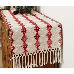 Runner da Tavola Natalizio Rosso 13x72 Pollici, Decorazione Rustica Boho per Tavola Natalizia in Stile Fattoria - Product Image 5