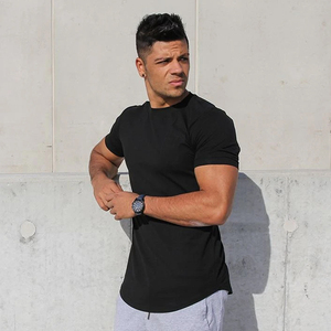 T-shirt en coton teint en fil pour homme, style USA, coupe classique, épaules tombantes, col rond, respirant, séchage rapide, écoresponsable, streetwear - Product Image 5