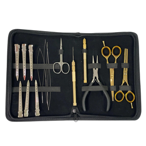 Juego de Herramientas de Aplicación de Extensiones de Cabello de Calidad Profesional OEM ODM, Tijeras Doradas, Pinzas de Acero, Aguja para Remover Extensiones, Juego de Clips - Product Image 1