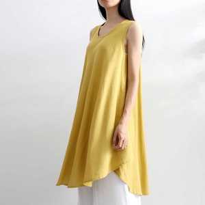 Conjunto de Ropa para Mujer de Larga Duración, 100% Algodón, Sin Mangas, Cómodo, Hecho a Mano, Vestido Sólido - Product Image 2