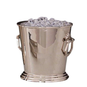 Cubo de Hielo Redondo de Acero Inoxidable con Asas, Diseño Clásico, Plateado, Enfriador de Champán, Suministro Directo de Fábrica - Product Image 1