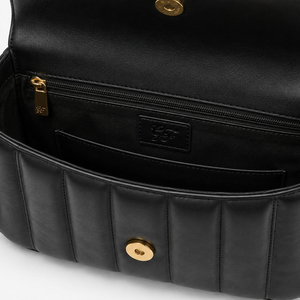 Sac à bandoulière en PU souple de haute qualité, personnalisé, avec logo métallique vertical matelassé, sac à main tendance pour femmes - Product Image 5
