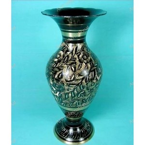 Handcrafted Teak Wood Carved Vase Wholesale | Jodhpur Design Moradabad - Product Image 2