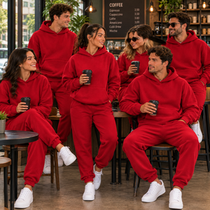 Conjunto Deportivo para Hombre y Mujer, Premium, 100% Algodón, Antiarrugas, Sudadera con Capucha Extra Grande, Pantalones Deportivos, Diseño 2 en 1, Informal - Product Image 6