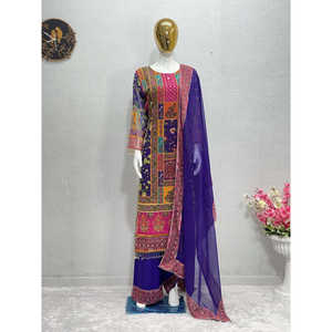 Hermosa ropa india y paquistaní Ropa de fiesta Top Bottom Dupatta Set - Product Image 4