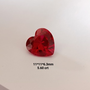 Pierres précieuses rouges en forme de cœur, qualité supérieure, 100% naturelles, certifiées, pour la création de bijoux fins, fournies directement par l'usine. - Product Image 1