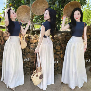 Conjunto de dos piezas de verano para mujer, ropa cómoda, natural, a la moda, lavable, con empaque personalizado del fabricante de Vietnam. - Product Image 2